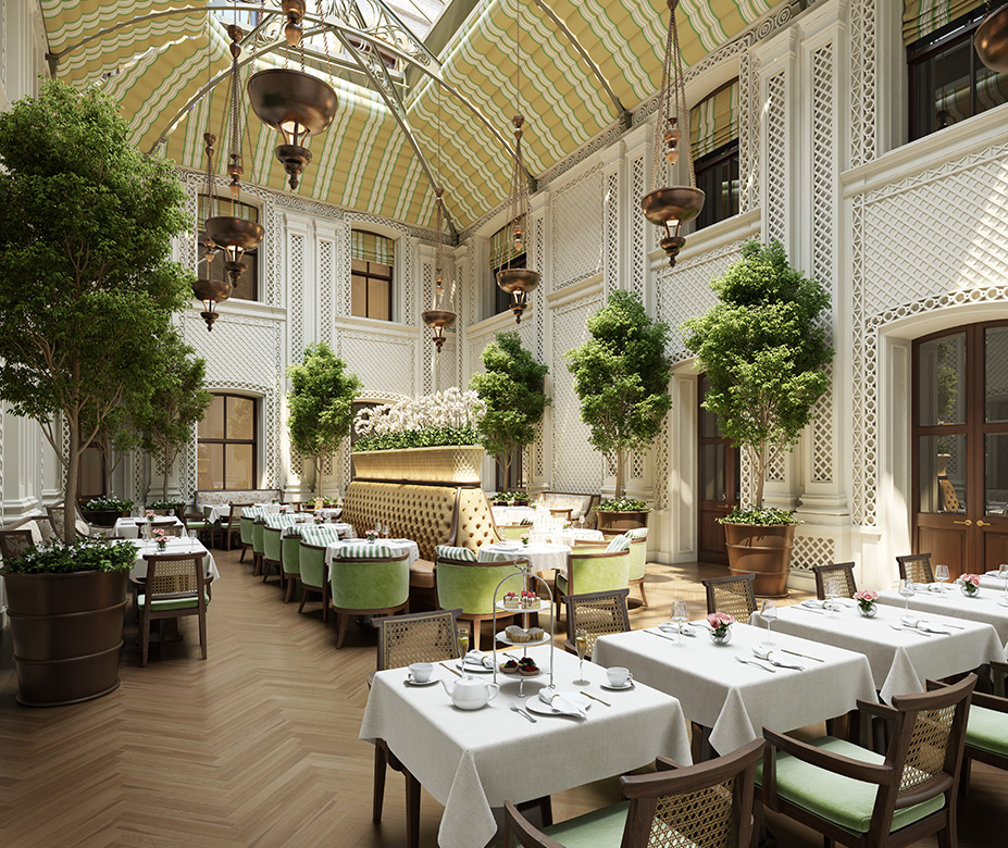 Saison Restaurant - in the restored atrium - Raffles London at The OWO